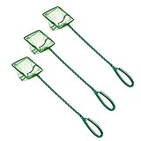 VOCOSTE 3Pcs Aquarium Fish Net Aquarium Fish Tank Accessories Small Fish Fine Net Green 3''