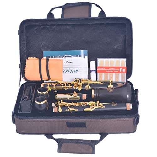 Moresky Clarinet Ebony/Grenadilla Wood 17 Keys Gold-Plated Clarinet M62 #TOP5