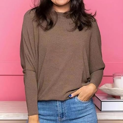 Dreamy Knit Boatneck Dolman Top, Dreamy Knit Dolman Top, Oversized Casual Lightweight Pullovers Tops for Women2