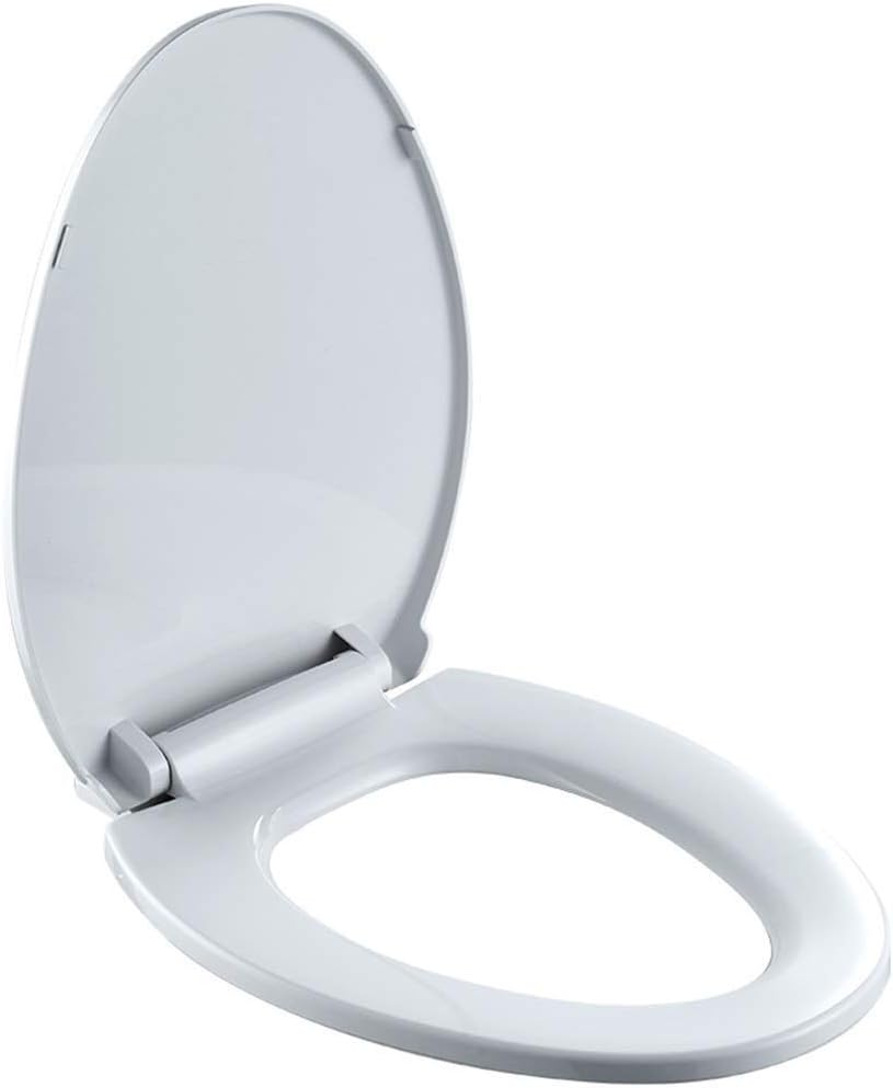 Toilet Seat,Cachet Elongated White, with Grip-Tight Bumpers, Quiet-Close, Quick-Release Hinges, Quick-Attach Hardware(35.3cm)