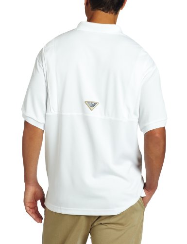 Columbia Men's Pfg Perfect Cast Polo Shirt, Breathable, Uv Protection, White, X-Large #TOP1