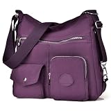 Multipurpose Hobo Purse for Women with Antitheft RFID, Waterproof Nylon Crossbody Bag Shoulder Handbag, Convertible Backpack