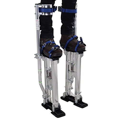 Fch Aluminum Tool Stilts Height Adjustable 24-40" Drywall Stilt Lifts For Taping Painting Finishing Portable Lifting Tool Silver #TOP1