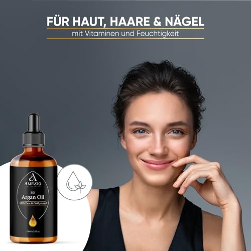 Arganöl Bio Kaltgepresst I Für Haare, Gesicht, Körper, Haut I Arganöl baby I 100% rein und nachhaltig I Natürlich für Kosmetik I Hautpflege I Vegan und Tierversuchsfrei I 50 ml