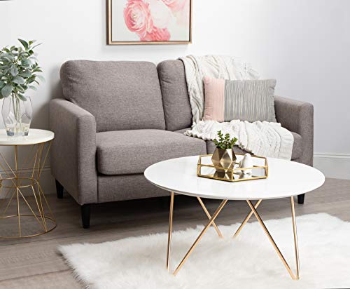 Kate And Laurel Spaulding Round Modern Coffee Table, White And Gold #TOP1