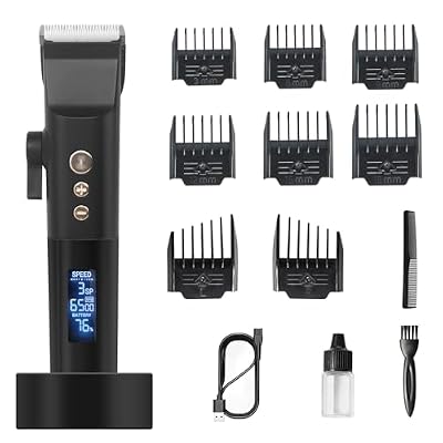 DAXXIN Hair Clippers, Hair Clipper Rechargeable Titanium Ceramic Blade Electric Pusher LCD Digital Hairdresser Suit for Men with Charging Stand