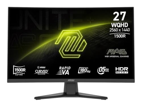 Écran PC MSI MAG 275CQF E18 27 WQHD 180Hz Rapid VA Courbe FreeSync HDR 0 5ms