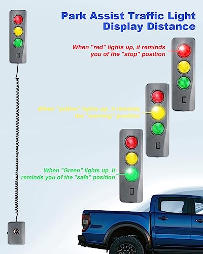 YUANTUO Garage Parking Sensor Garage Parking Aid, Wall Mounted Garage Parking Sensor, Parking Stopper for Garage Car Stop Indicator with Three Colors Traffic Light