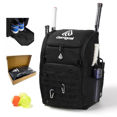 Gemgoal XL Pickleball Bag with Shoe & Paddle Compartments