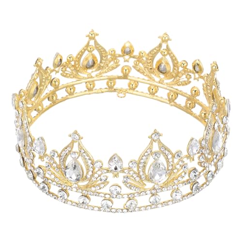 Bandeau coiffure mariage en alliage étincelant et cristaux dorés