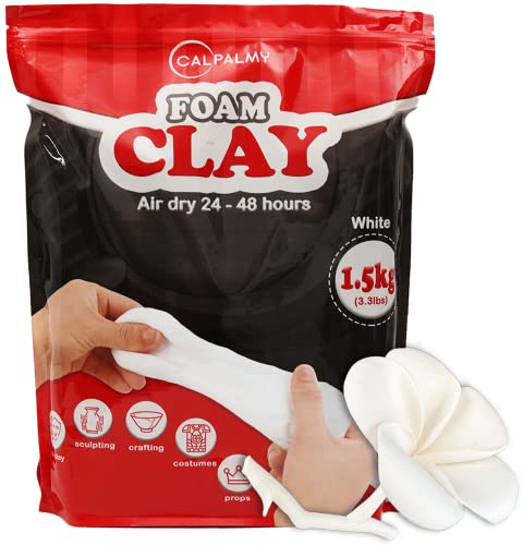 Image of 3.3 lbs Moldable Cosplay Foam Clay (White) - High Density and Hiqh Quality for Intricate Designs | Air Dries to Perfection for Cutting with a Knife or Rotary Tool, Sanding or Shaping