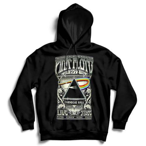 Pink Floyd Men's Carnegie HALL Poster Mens Black Hoodie Long Sleeve Hoodie, Large