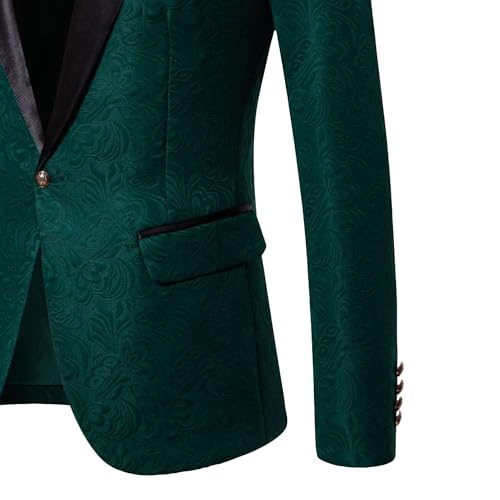 Men's Elegant Jacquard Suit Jacket Casual Style Party Slim Fit Blazer Wedding Dinner Stylish Sport Coat3