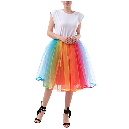 Jupe arc-en-ciel tutu mignon pour femmes et mode de bal élégante