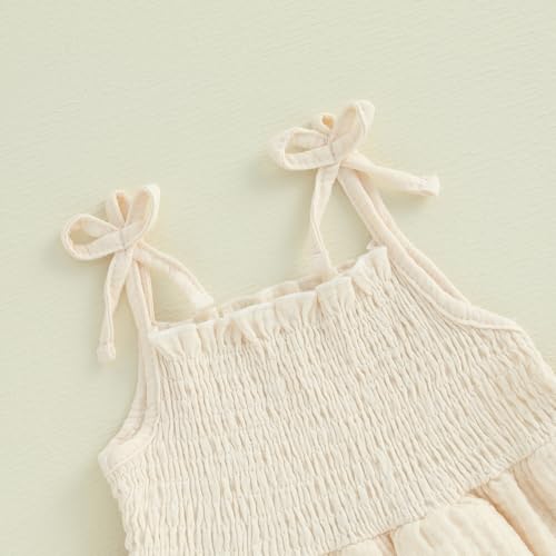Image of Thorn Tree Toddler Girl Clothes Summer Ruffle Hem Sleeveless Stretchy Top Casual Shorts Cotton Line Outfits