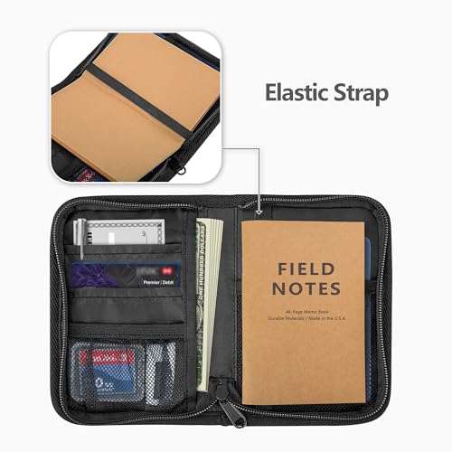 Damero Taktisches Notizbuch Organizer Journal Umschlag kompatibel mit Feldnotizen Notebooks Moleskine Cahier, Pocket Notebook Cover mit Key Ring und Stifthalter für Journal Notebook Planer(nur Tasche)