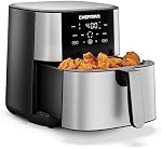 Friteuse à air Chefman TurboFry® Touch, XL 8-Qt (7,5L) taille familiale, préréglages de contrôle numérique à une touche, frites, poulet, viande, poisson, pièces lavables au lave-vaisselle antiadhésives, arrêt automatique, acier inoxydable
