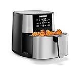 Chefman TurboFry® Touch Air Fryer, XL 8-Qt (7.5L) Family Size, One-Touch Digital Control Presets, French Fries, Chicken, Meat, Fish, Nonstick Dishwasher-Safe Parts, Automatic Shutoff, Stainless Steel