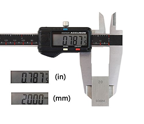 Accusize Industrial Tools 0-12'' / 0-300 Mm Elctronic Digital Caliper With Extra Large Screen, Left-Hand, 0.0005''/0.01 Mm Resolution, Ab11-L112 #TOP1