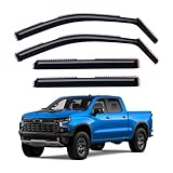 in-Channel Window Visors Rain Guards for 2019-2026 Chevy Silverado/GMC Sierra 1500 Crew Cab, Window Vent Wind Shades Deflectors