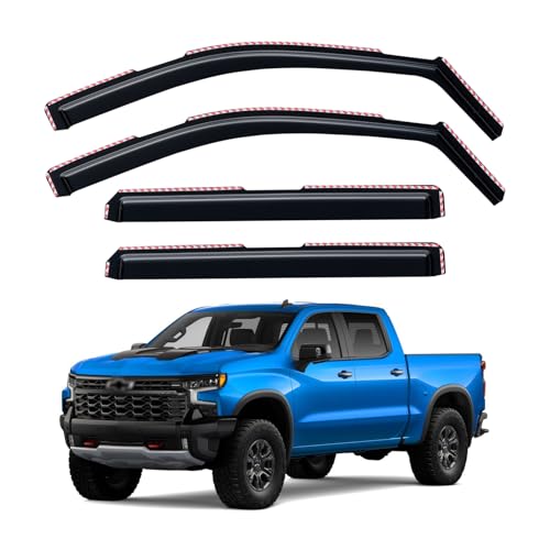 in-Channel Window Visors Rain Guards for 2019-2026 Chevy Silverado/GMC Sierra 1500 Crew Cab, Window Vent Wind Shades Deflectors by Cxdar - Used condition - US$35.67