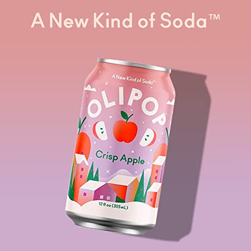 Olipop - Crisp Apple Sparkling Tonic, A New Kind Of Soda, Prebiotic Soft Drink, 9G Of Dietary Plant Fiber, Botanical-Rich, 5G Sugar Per Can, Caffeine-Free, Low-Calorie, Vegan, Non-Gmo (12Oz, 12-Pack) #TOP6