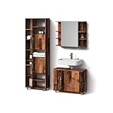 CONTENU DE LA LIVRAISON : armoire de toilette avec miroir, meuble sous lavabo, meuble haut, (décoration non incluse), instructions de montage, matériel de montage.