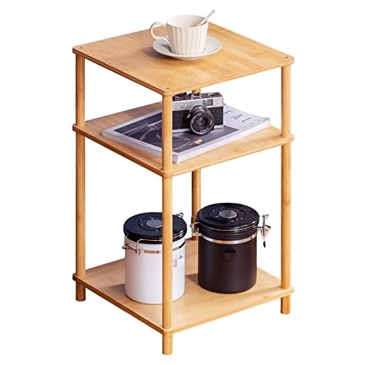 Bamboo Nightstand End Table - 3-Tier Side Table with Modern Design for Home, Bedroom, Office, and Dorm - Versatile Bedside Furniture and Accent End Table Chest