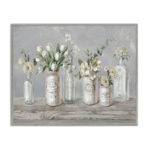 Traditional Floral Vase Still Life, 16 x 20 Inch Framed Giclée Print