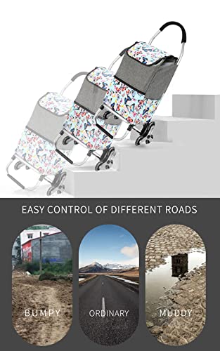 Belegao Einkaufstrolley 50 Liter mit 6 große Räder, Klappbar, Treppensteiger, Wasserdichter, Stabil Trolley, bis 45 kg belastbar, Einkaufstasche Grau, Multifunktional Einkaufstrolley – Bild 6