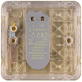 Schneider Electric Lisse Screwless Deco - Single 1 Way Dimmer Light Switch, Mains, 250 W, GGBL6011CSBS, Satin Brass