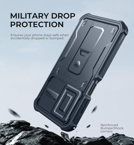 Dexnor for Samsung Galaxy A17-5G Case, [2 Front Frame] [Bulit-in Magnetic Slide Camera Cover & Kickstand] Heavy Duty Protection Shockproof Samsung A17-5G Case with Screen Protector, 6.7 inch Navy Blue by Dexnor - Used condition - Image 6