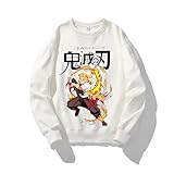 [FOMDTHA] 鬼滅の刃、子供用トレーナー、ユニセックス、子供用プルオーバー、長袖スウェットシャツ、無地、秋と冬のホーム服、純粋な綿、快適な130CM