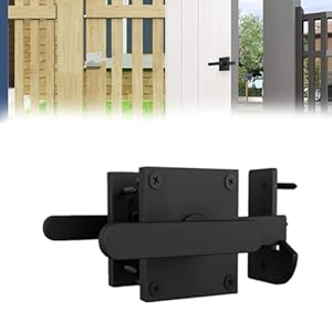 Doppelseitiger Scheunentürriegel aus schwarzem Aluminium, robustes Klapptorschloss mit Griffen für Holzzaun, Gartenhaus, sicherer Außenriegel, um Kinder und Haustiere sicher zu halten, inklusive