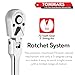 TOMMARS Flex-Head Ratchet Set, 1/4