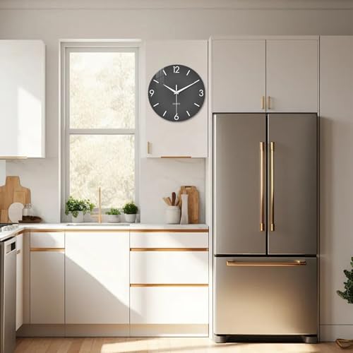 XFM Modern Grey Wall Clock 12 Inch Simple Minimalist - Image 2