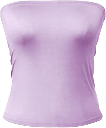 72styles Womens Strapless Tube Tops - Basic Backless Sleeveless Bandeau