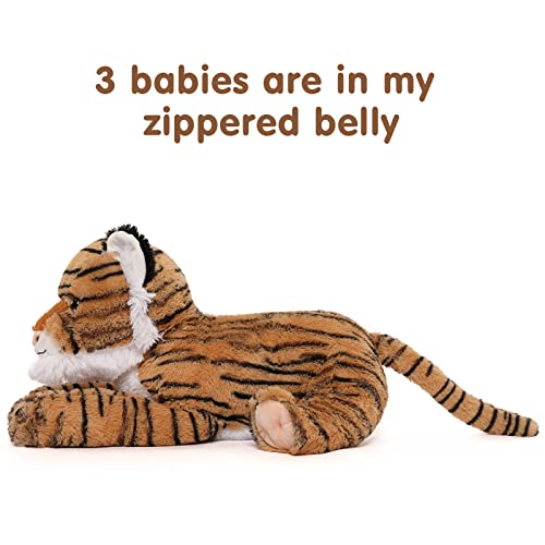 Morismos Tiger Stuffed Animals Plush Toys, Soft Stuffed Tiger Mommy & Babies Set, Tiger Plush Toy Large Size, 20In #TOP7