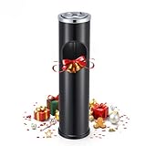 CO-Z Light Weight Steel Fire Safe Ashtray Cigarette Disposal with Trash Can, 1.2 Gallon Capacity (Black)