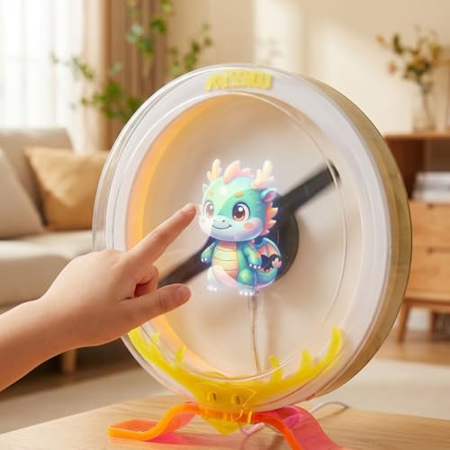 NAFLNE3D Hologram Fan With WiFi APP Control Holographic Display With High-Brightness LED, Adjustable Height, 1000-Video Library, Ideal For Trade Shows & Retai (Yellow, 11.9 Inches) by NAFLNE - Image 3