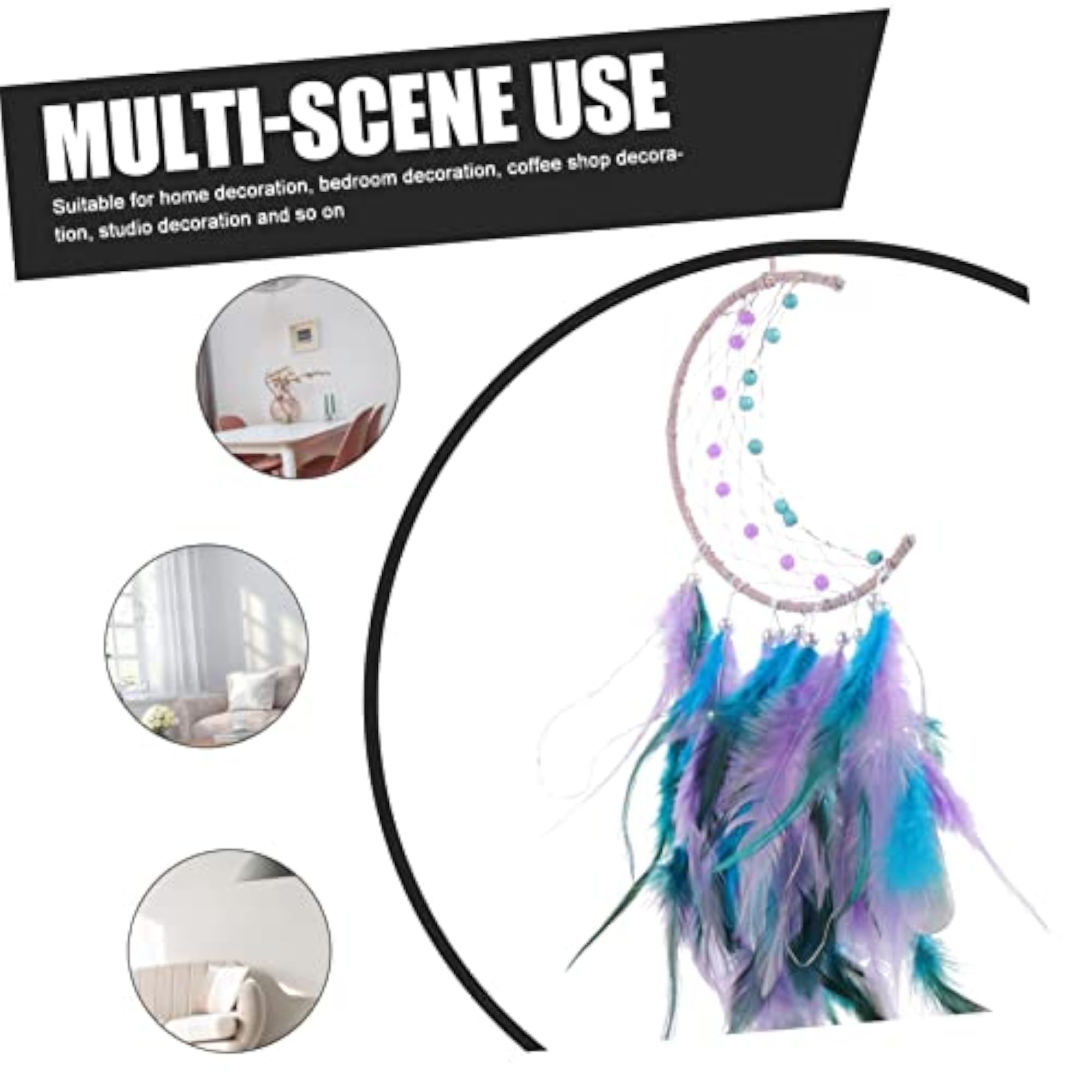 Moon Dream Catcher Wall Hanging Decor with Light