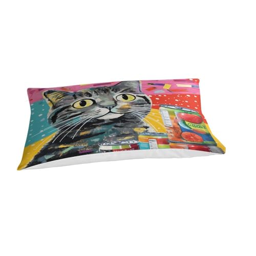 Parure de lit chat 3D 135x200 cm avec fermeture éclair facile à laver