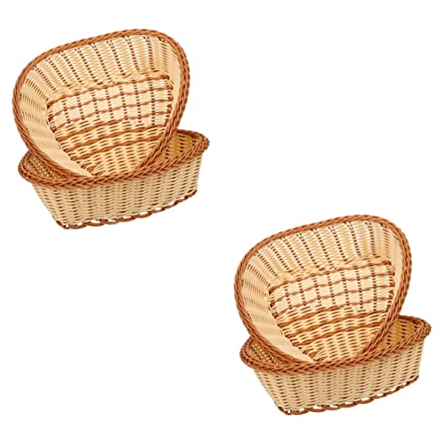 GANAZONO Cesta De Armazenamento De 4 Peças Cestas Tampas Cesta De Vime Cesta De Vime Cestas De Comid
