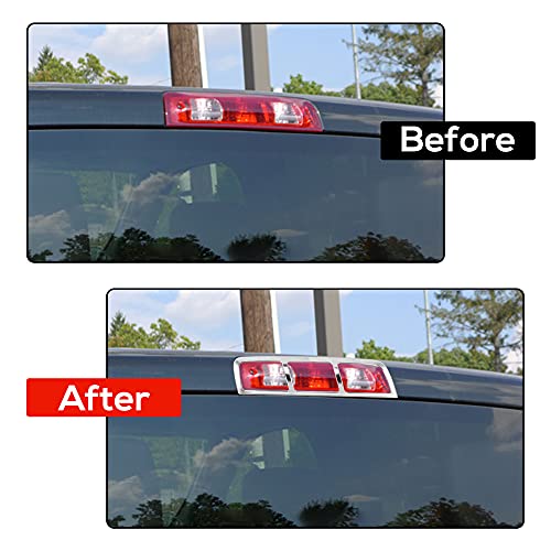 Triple Chrome 3rd Third Brake Tail Light Lamp Cover Trim Overlay For 2010-2018 DODGE RAM 1500 2500 3500 4500 5500