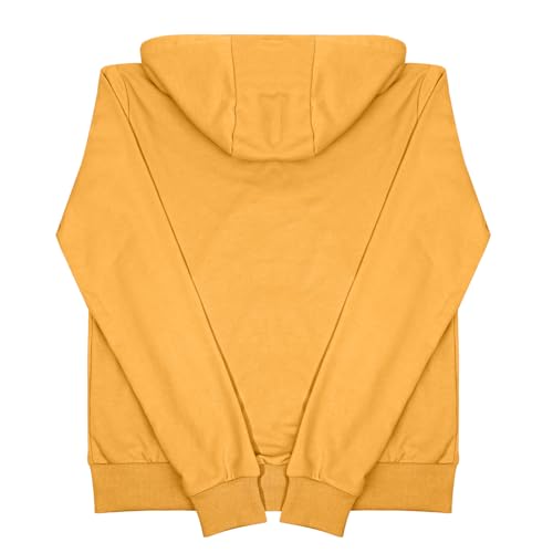Bocianelli Satin Lined Hoodie Women's Casual Long Sleeve Satin Pullover Hoodie Sweatshirt Tops (Mustard,Medium) by Bocianelli - Image 3