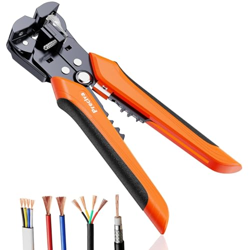 Preciva Alicate Pelacables Automatico 3 En 1,Pelacables Electricista Profesional Combinados,Multifuncional(0,2-6,0 Mm²),Pelacables Electricista Para Pelar, Cortar y Engarzar