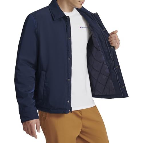 Champion Men's Active Water-Resistant Coaches Jacket, Peacoat, Small by Champion - Image 2