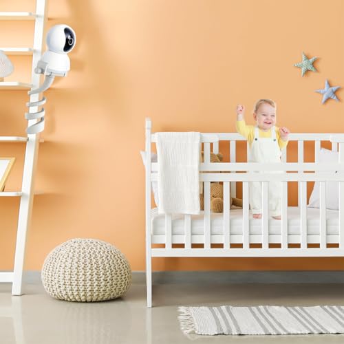 Image of ZORBES Baby Monitor Mount for Infant Optics DXR-8 /DXR-8 Pro, Flexible Clip | Flexible Arm, Secure Clip, Reduced Desk Clutter, Firm Construction, DXR-8 Fit, Check Compatibility Before Use