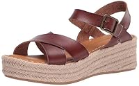 Amazon Essentials Women's Flatform Espadrille Sandal, Brown, 5