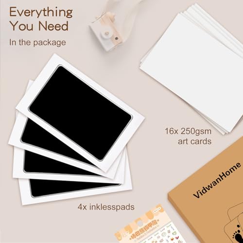 Baby Hand and Footprint Kit 4pc – Inkless Clean Touch Ink Pad for Keepsake Footprints, Paw Prints, Mess-Free Ink Pad for Newborns and Pets with 16 White Cards (Jet Black) - Thumbnail 4